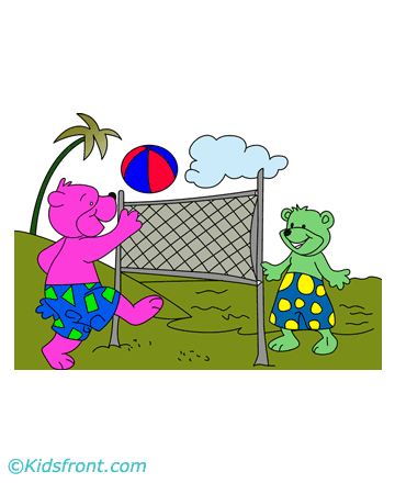 Beach Volley Ball Coloring Pages
